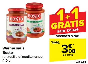 Promotions Warme saus bosto - Bosto - Valide de 10/04/2024 à 22/04/2024 chez Carrefour