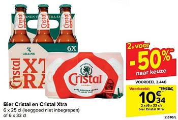 Promotions Bier cristal xtra - Cristal - Valide de 10/04/2024 à 22/04/2024 chez Carrefour