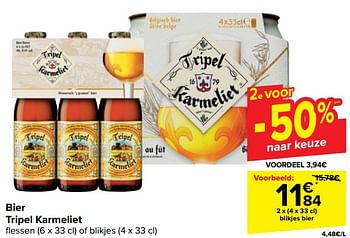 Promotions Bier tripel karmeliet - TRipel Karmeliet - Valide de 10/04/2024 à 22/04/2024 chez Carrefour