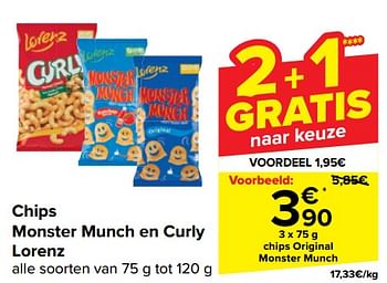Promotions Chips original monster munch - lorenz - Valide de 10/04/2024 à 22/04/2024 chez Carrefour