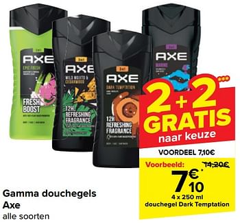 Promotions Douchegel dark temptation - Axe - Valide de 10/04/2024 à 22/04/2024 chez Carrefour