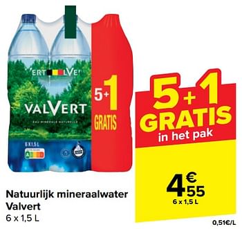 Promotions Natuurlijk mineraalwater valvert - Valvert - Valide de 10/04/2024 à 22/04/2024 chez Carrefour