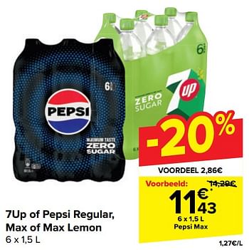 Promotions Pepsi max - Pepsi - Valide de 10/04/2024 à 22/04/2024 chez Carrefour
