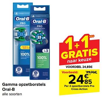 Promotions Opzetborstels pro cross action - Oral-B - Valide de 10/04/2024 à 22/04/2024 chez Carrefour