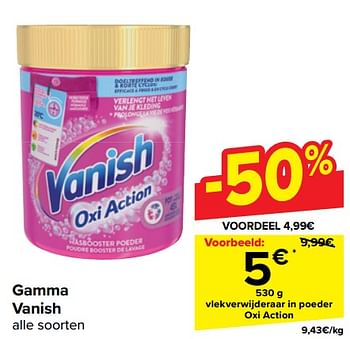 Promoties Vlekverwijderaar in poeder oxi action - Vanish - Geldig van 10/04/2024 tot 22/04/2024 bij Carrefour