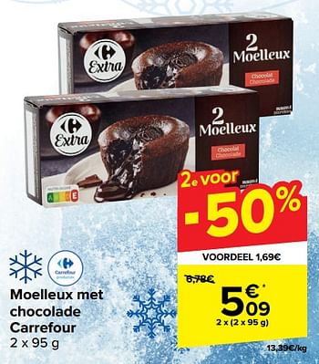 Promotions Moelleux met chocolade carrefour - Produit maison - Carrefour  - Valide de 10/04/2024 à 22/04/2024 chez Carrefour