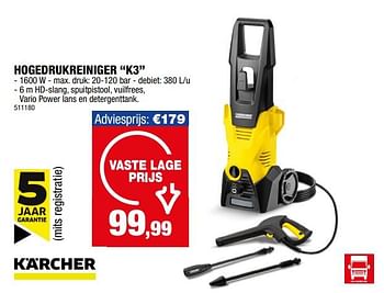 Promotions Kärcher hogedrukreiniger k3 - Kärcher - Valide de 10/04/2024 à 21/04/2024 chez Hubo