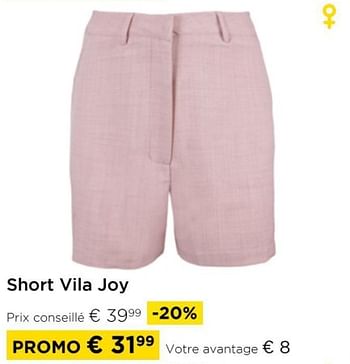 Promotions Short vila joy - Vila Joy - Valide de 01/04/2024 à 30/04/2024 chez Molecule