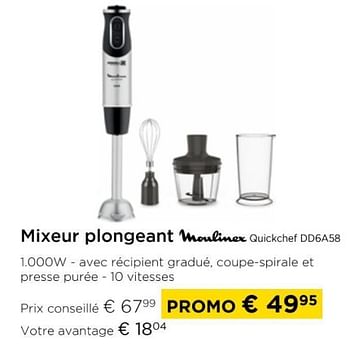 Promoties Mixeur plongeant moulinex quickchef dd6a58 - Moulinex - Geldig van 01/04/2024 tot 30/04/2024 bij Molecule