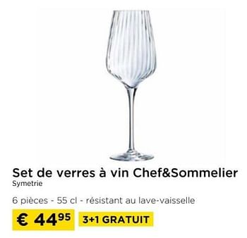 Promotions Set de verres à vin chef+sommelier symetrie - Chef & Sommelier - Valide de 01/04/2024 à 30/04/2024 chez Molecule