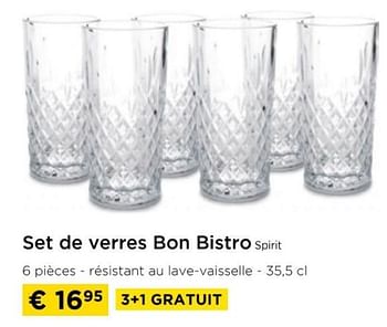 Promotions Set de verres bon bistro spirit - bonbistro - Valide de 01/04/2024 à 30/04/2024 chez Molecule