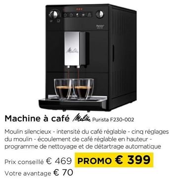 Promoties Machine à café melitta purista f230-002 - Melitta - Geldig van 01/04/2024 tot 30/04/2024 bij Molecule