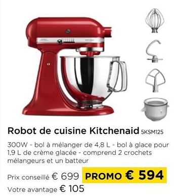 Promoties Robot de cuisine kitchenaid 5ksm125 - Kitchenaid - Geldig van 01/04/2024 tot 30/04/2024 bij Molecule