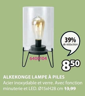 Promotions Alkekonge lampe à piles - Produit Maison - Jysk - Valide de 08/04/2024 à 14/04/2024 chez Jysk