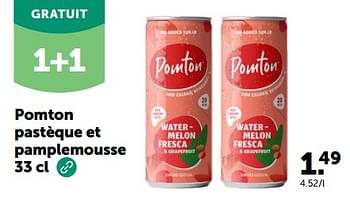 Promoties Pomton pastèque et pamplemousse - Pomton - Geldig van 10/04/2024 tot 21/04/2024 bij Aveve