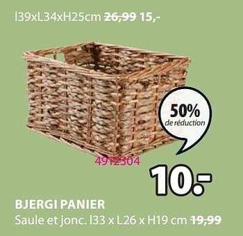 Promotions Bjergi panier - Produit Maison - Jysk - Valide de 08/04/2024 à 14/04/2024 chez Jysk