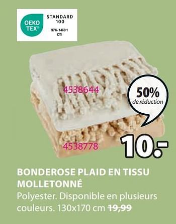 Promotions Bonderose plaid en tissu molletonné - Produit Maison - Jysk - Valide de 08/04/2024 à 14/04/2024 chez Jysk