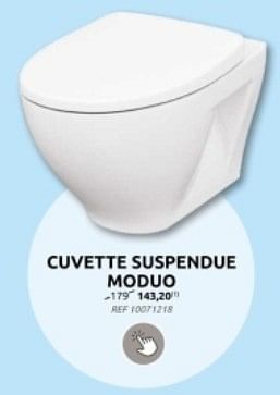 Promoties Cuvette suspendue moduo - Huismerk - Brico - Geldig van 10/04/2024 tot 22/04/2024 bij Brico