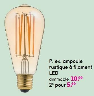 Promoties Ampoule rustique à filament led - Huismerk - Leen Bakker - Geldig van 08/04/2024 tot 21/04/2024 bij Leen Bakker