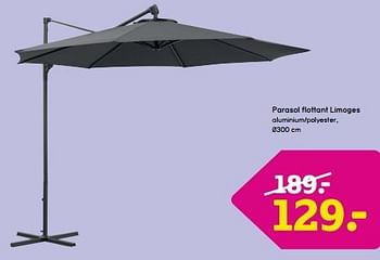Promotions Parasol flottant limoges - Produit maison - Leen Bakker - Valide de 08/04/2024 à 21/04/2024 chez Leen Bakker