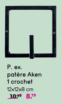 Promotions Patère aken 1 crochet - Produit maison - Leen Bakker - Valide de 08/04/2024 à 21/04/2024 chez Leen Bakker