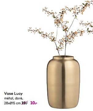 Promoties Vase lucy - Huismerk - Leen Bakker - Geldig van 08/04/2024 tot 21/04/2024 bij Leen Bakker
