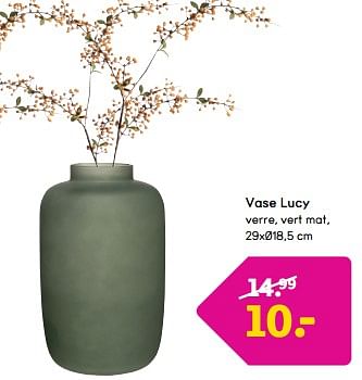 Promoties Vase lucy - Huismerk - Leen Bakker - Geldig van 08/04/2024 tot 21/04/2024 bij Leen Bakker