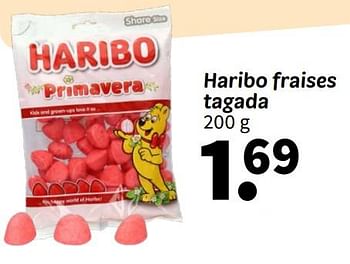 Promotions Haribo fraises tagada - Haribo - Valide de 08/04/2024 à 21/04/2024 chez Wibra