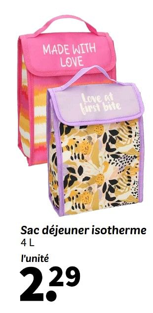 Promoties Sac déjeuner isotherme - Huismerk - Wibra - Geldig van 08/04/2024 tot 21/04/2024 bij Wibra
