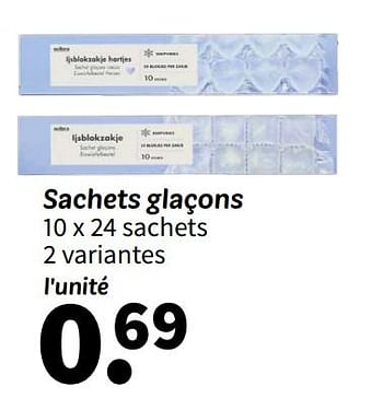 Promotions Sachets glaçons - Produit maison - Wibra - Valide de 08/04/2024 à 21/04/2024 chez Wibra