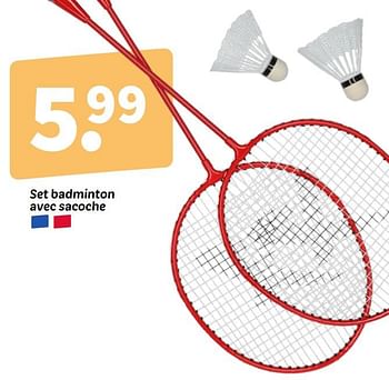 Promoties Set badminton avec sacoche - Huismerk - Wibra - Geldig van 08/04/2024 tot 21/04/2024 bij Wibra