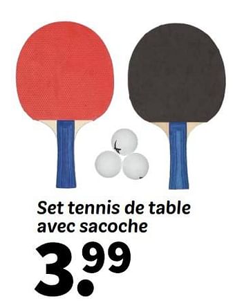 Promoties Set tennis de table avec sacoche - Huismerk - Wibra - Geldig van 08/04/2024 tot 21/04/2024 bij Wibra