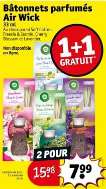 Promoties Bâtonnets parfumés air wick lavender - Airwick - Geldig van 09/04/2024 tot 21/04/2024 bij Kruidvat
