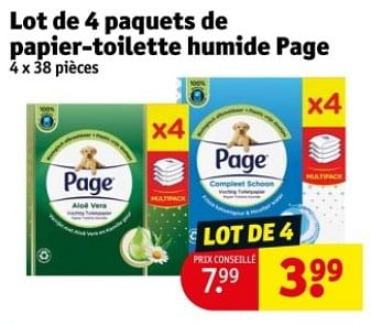 Promotions Lot de 4 paquets de papier-toilette humide page - Page - Valide de 09/04/2024 à 21/04/2024 chez Kruidvat