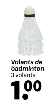 Promotions Volants de badminton - Produit maison - Wibra - Valide de 08/04/2024 à 21/04/2024 chez Wibra