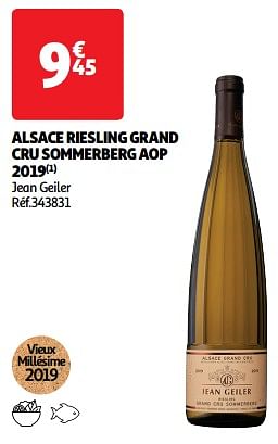 Promoties Alsace riesling grand cru sommerberg aop 2019 - Witte wijnen - Geldig van 09/04/2024 tot 21/04/2024 bij Auchan