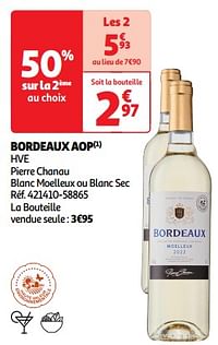 Bordeaux aop hve pierre chanau blanc moelleux ou blanc sec-Witte wijnen