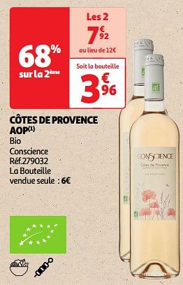 Promoties Côtes de provence aop - Witte wijnen - Geldig van 09/04/2024 tot 21/04/2024 bij Auchan
