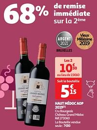 Haut médoc aop 2019 cru bourgeois château grand médoc-Rode wijnen