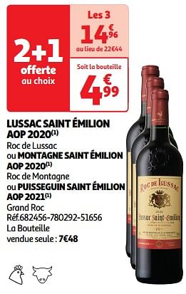 Promoties Lussac saint émilion aop 2020 - Rode wijnen - Geldig van 09/04/2024 tot 21/04/2024 bij Auchan