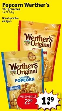 Promoties Popcorn werther’s - Werther's Original - Geldig van 09/04/2024 tot 21/04/2024 bij Kruidvat