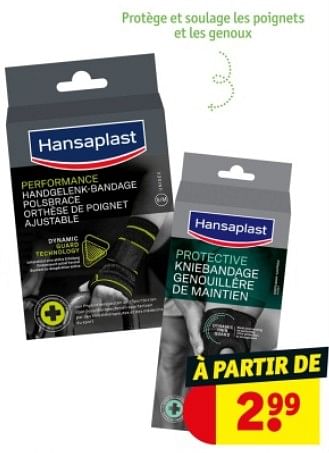 Promotions Bandages pour le sport - Hansaplast - Valide de 09/04/2024 à 21/04/2024 chez Kruidvat