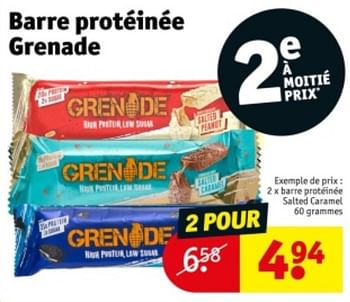 Promotions Barre protéinée salted caramel - Grenade - Valide de 09/04/2024 à 21/04/2024 chez Kruidvat