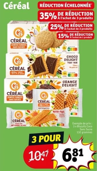 Promoties Biscuits coco sans sucre - Céréal - Geldig van 09/04/2024 tot 21/04/2024 bij Kruidvat