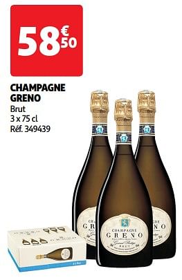 Promoties Champagne greno brut - Champagne - Geldig van 09/04/2024 tot 21/04/2024 bij Auchan