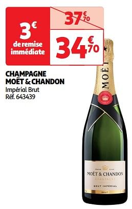 Promoties Champagne moët + chandon impérial brut - Champagne - Geldig van 09/04/2024 tot 21/04/2024 bij Auchan