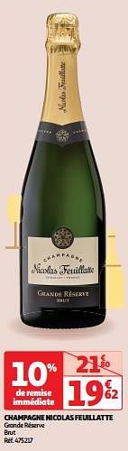 Promoties Champagne nicolas feuillatte grande réserve brut - Champagne - Geldig van 09/04/2024 tot 21/04/2024 bij Auchan