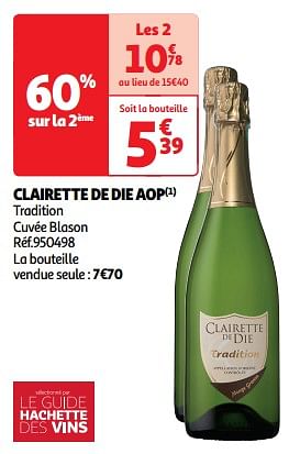 Promoties Clairette de die aop tradition cuvée blason - Schuimwijnen - Geldig van 09/04/2024 tot 21/04/2024 bij Auchan
