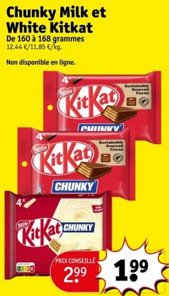 Promoties Chunky milk et white kitkat - Nestlé - Geldig van 09/04/2024 tot 21/04/2024 bij Kruidvat