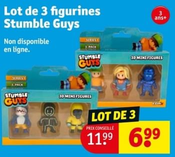 Promoties Lot de 3 figurines stumble guys - Huismerk - Kruidvat - Geldig van 09/04/2024 tot 21/04/2024 bij Kruidvat